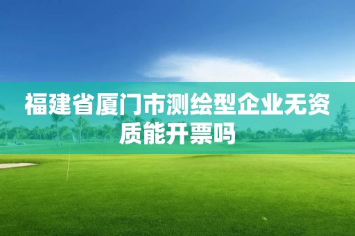 福建省廈門市測繪型企業(yè)無資質(zhì)能開票嗎