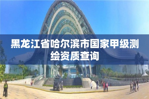 黑龍江省哈爾濱市國家甲級測繪資質查詢