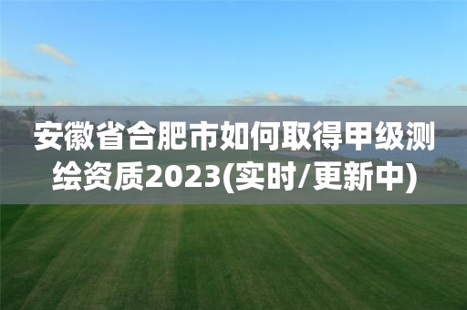 安徽省合肥市如何取得甲級測繪資質2023(實時/更新中)