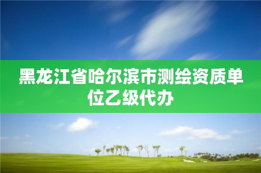 黑龍江省哈爾濱市測繪資質(zhì)單位乙級代辦