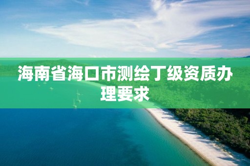 海南省海口市測繪丁級資質(zhì)辦理要求