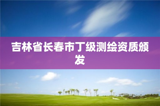 吉林省長春市丁級測繪資質頒發