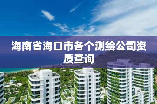 海南省海口市各個測繪公司資質查詢