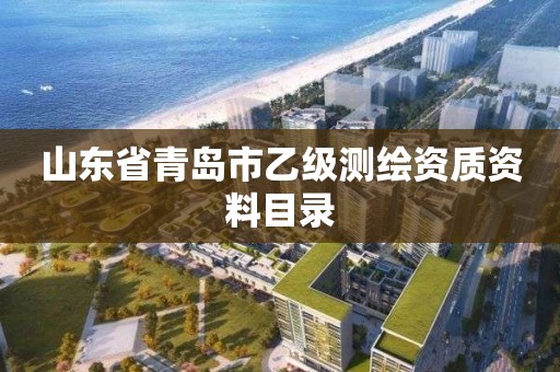 山東省青島市乙級(jí)測(cè)繪資質(zhì)資料目錄