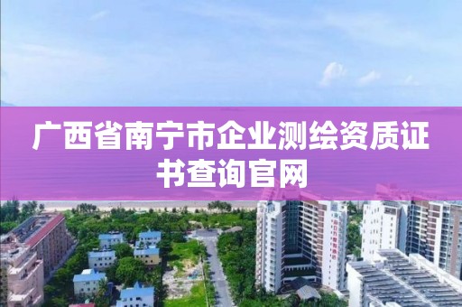 廣西省南寧市企業(yè)測(cè)繪資質(zhì)證書查詢官網(wǎng)