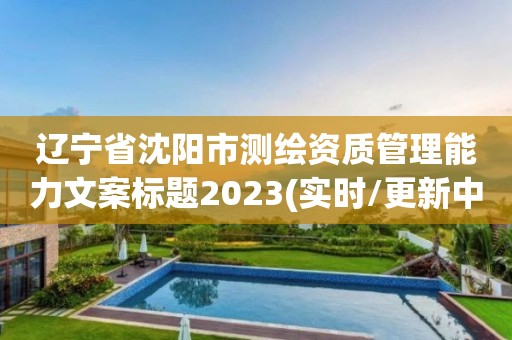 遼寧省沈陽市測繪資質管理能力文案標題2023(實時/更新中)