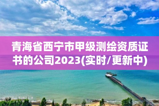 青海省西寧市甲級測繪資質證書的公司2023(實時/更新中)