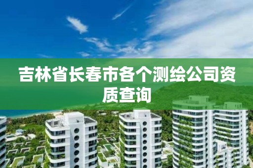 吉林省長春市各個測繪公司資質查詢