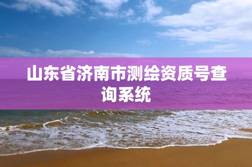 山東省濟南市測繪資質(zhì)號查詢系統(tǒng)