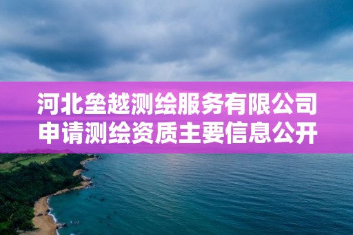 河北壘越測繪服務有限公司申請測繪資質主要信息公開表（試行）