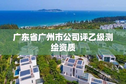 廣東省廣州市公司評乙級測繪資質