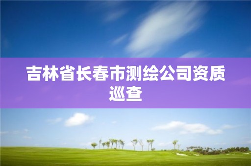 吉林省長春市測繪公司資質(zhì)巡查