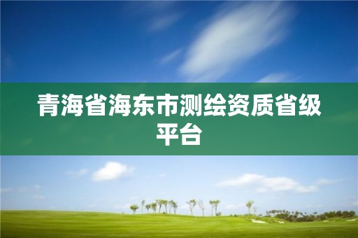 青海省海東市測(cè)繪資質(zhì)省級(jí)平臺(tái)