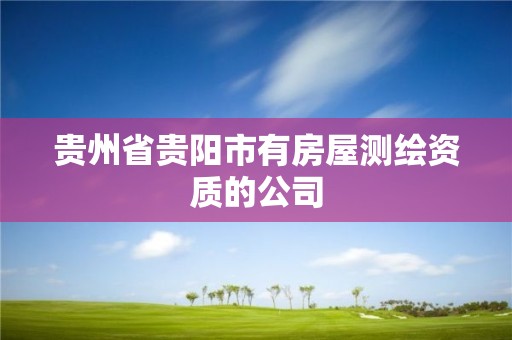 貴州省貴陽市有房屋測繪資質的公司