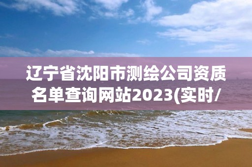 遼寧省沈陽市測繪公司資質(zhì)名單查詢網(wǎng)站2023(實時/更新中)