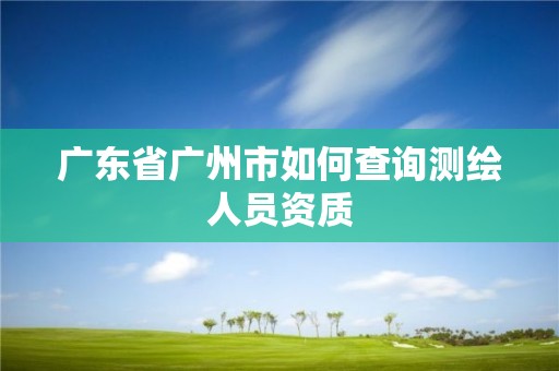 廣東省廣州市如何查詢測繪人員資質(zhì)