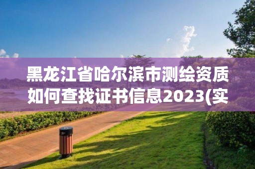 黑龍江省哈爾濱市測繪資質如何查找證書信息2023(實時/更新中)