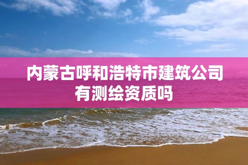 內蒙古呼和浩特市建筑公司有測繪資質嗎