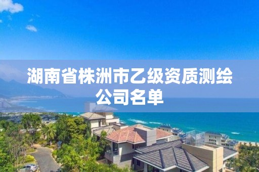 湖南省株洲市乙級資質測繪公司名單