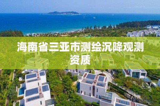 海南省三亞市測繪沉降觀測資質