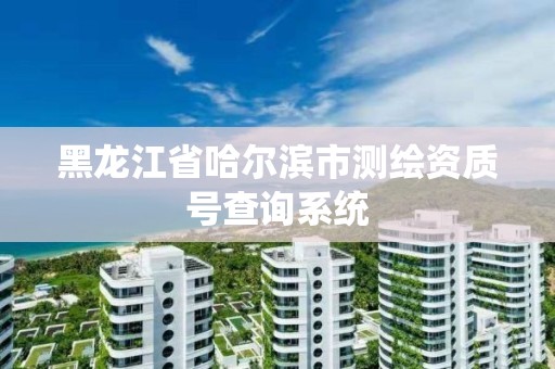 黑龍江省哈爾濱市測繪資質號查詢系統