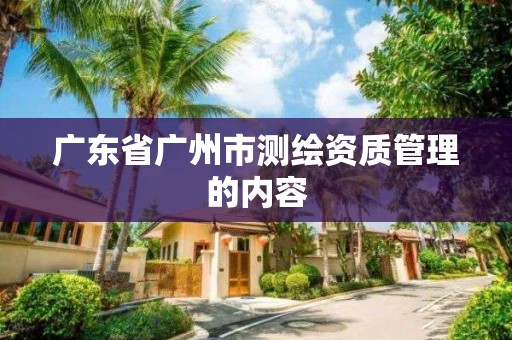 廣東省廣州市測繪資質(zhì)管理的內(nèi)容