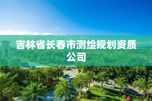 吉林省長春市測繪規劃資質公司