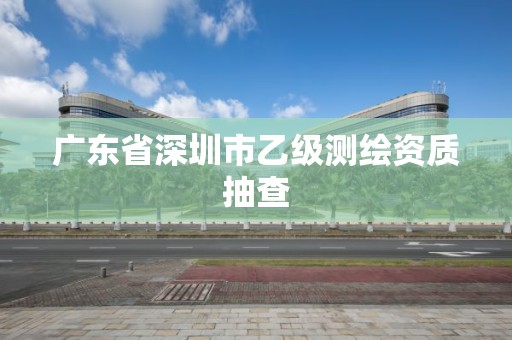 廣東省深圳市乙級測繪資質抽查