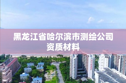 黑龍江省哈爾濱市測繪公司資質材料