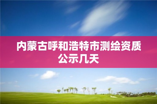 內蒙古呼和浩特市測繪資質公示幾天