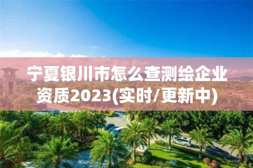 寧夏銀川市怎么查測繪企業資質2023(實時/更新中)