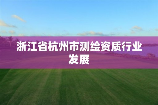 浙江省杭州市測(cè)繪資質(zhì)行業(yè)發(fā)展