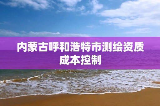 內蒙古呼和浩特市測繪資質成本控制