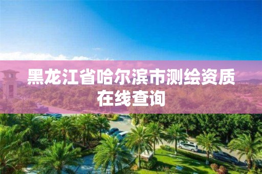 黑龍江省哈爾濱市測繪資質在線查詢