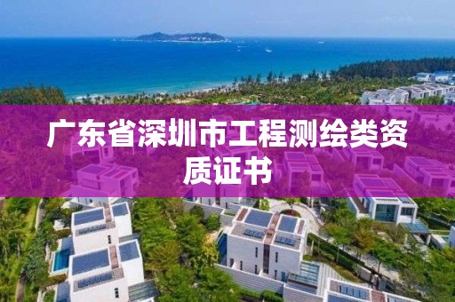 廣東省深圳市工程測繪類資質(zhì)證書