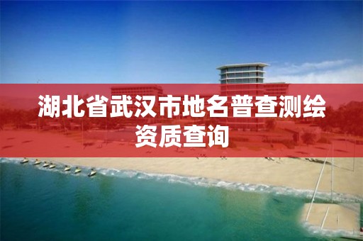 湖北省武漢市地名普查測繪資質查詢