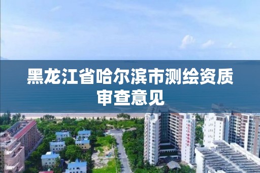 黑龍江省哈爾濱市測繪資質審查意見