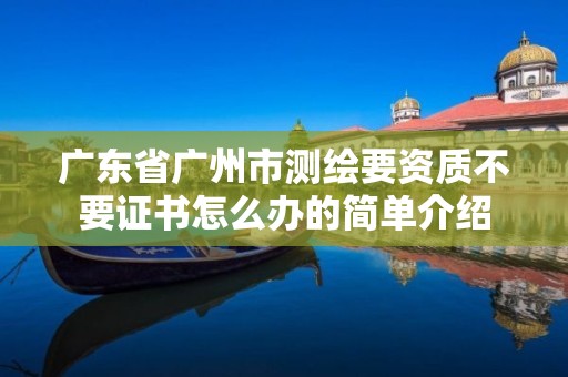 廣東省廣州市測繪要資質不要證書怎么辦的簡單介紹