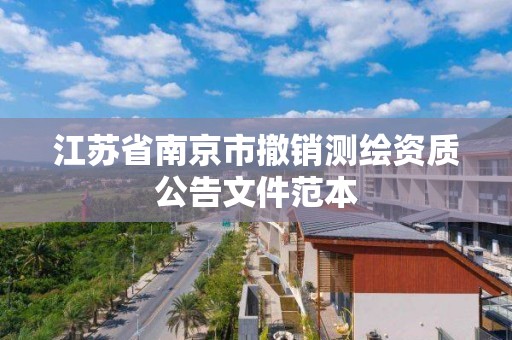 江蘇省南京市撤銷測繪資質公告文件范本