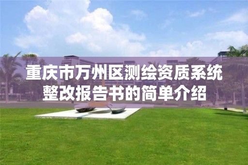 重慶市萬州區測繪資質系統整改報告書的簡單介紹