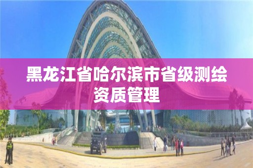 黑龍江省哈爾濱市省級測繪資質管理