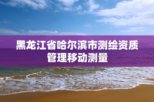 黑龍江省哈爾濱市測繪資質管理移動測量