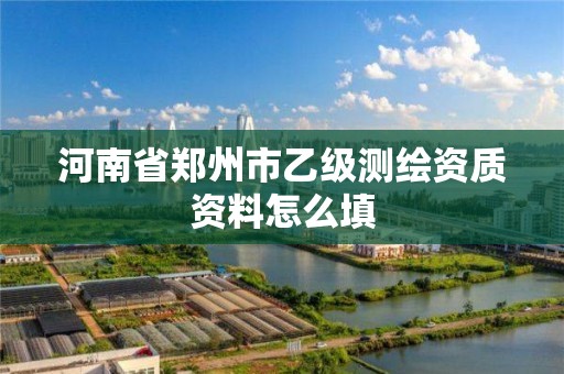 河南省鄭州市乙級測繪資質資料怎么填