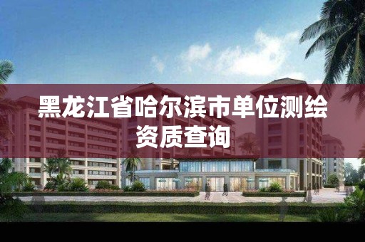 黑龍江省哈爾濱市單位測繪資質查詢