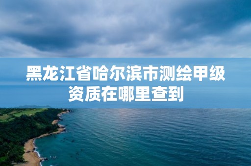 黑龍江省哈爾濱市測繪甲級資質在哪里查到