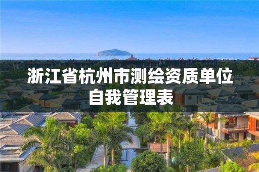 浙江省杭州市測繪資質單位自我管理表