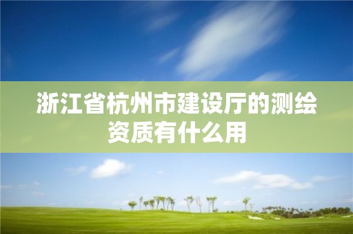 浙江省杭州市建設廳的測繪資質有什么用