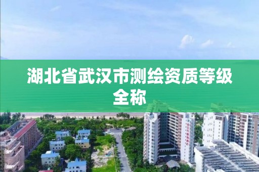 湖北省武漢市測繪資質等級全稱