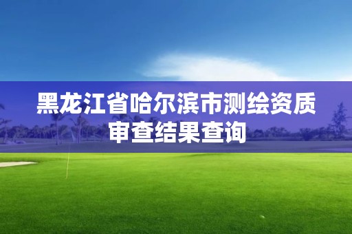 黑龍江省哈爾濱市測繪資質審查結果查詢