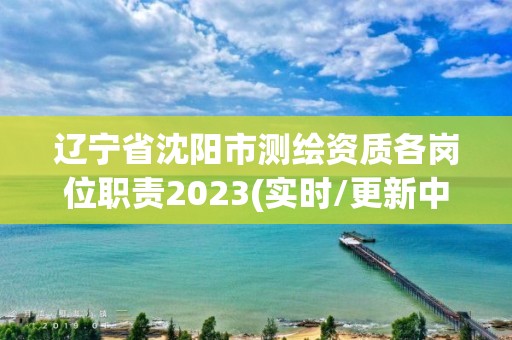 遼寧省沈陽市測繪資質各崗位職責2023(實時/更新中)